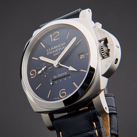 panerai rose gold blue face|Panerai luminor gmt 10 days.